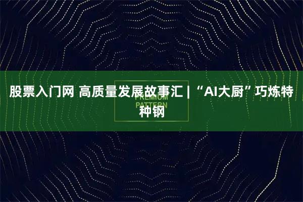 股票入门网 高质量发展故事汇 | “AI大厨”巧炼特种钢