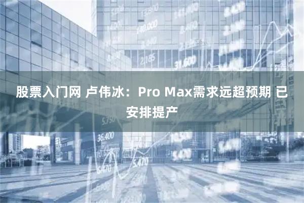 股票入门网 卢伟冰：Pro Max需求远超预期 已安排提产